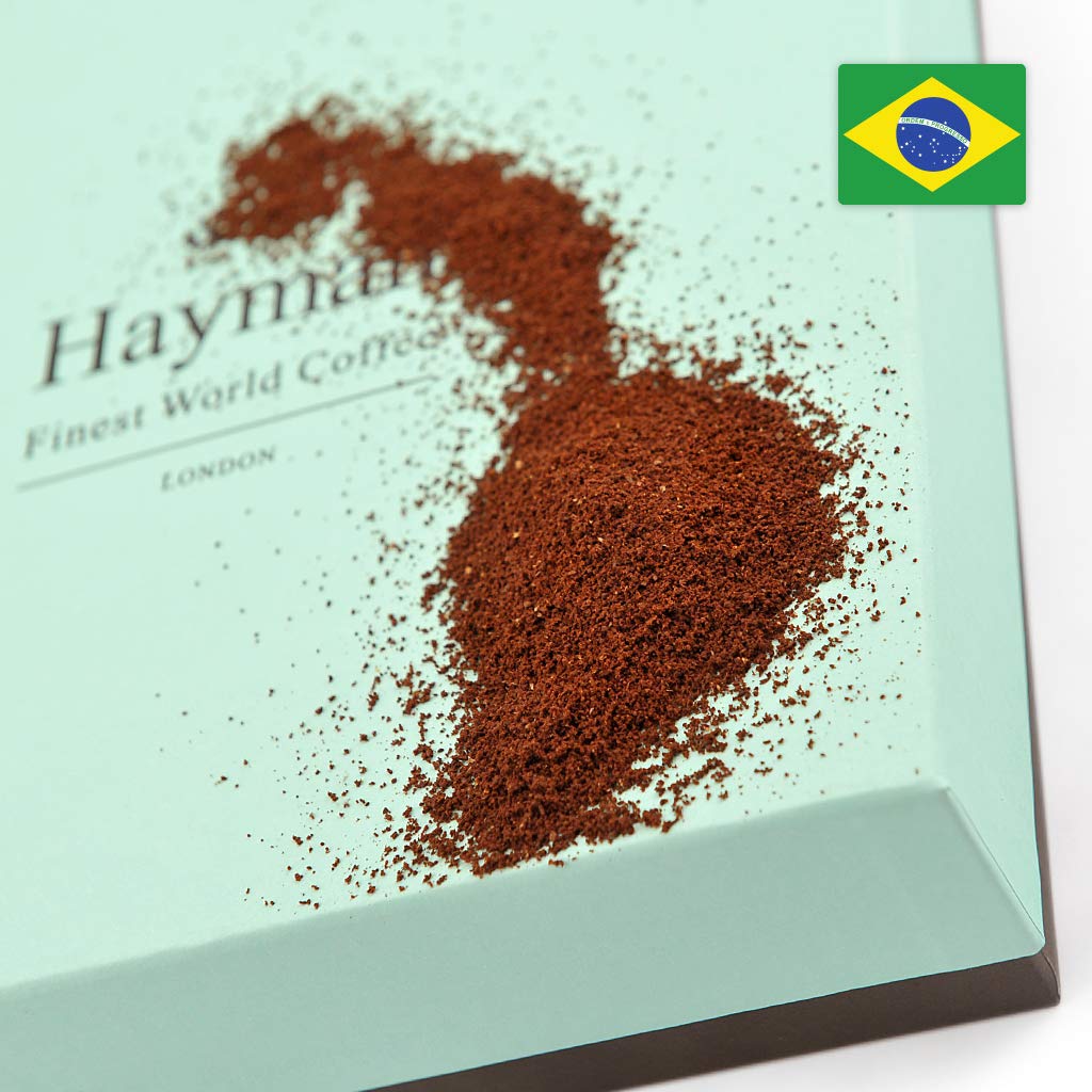 Hayman Premium Brazilian Cup of Excellence Award-Winning Ground Coffee, Medium Roast, Fresh Roasted, 3.5oz (100g) - Perfect for Home Brewing, Office Use & Gifts