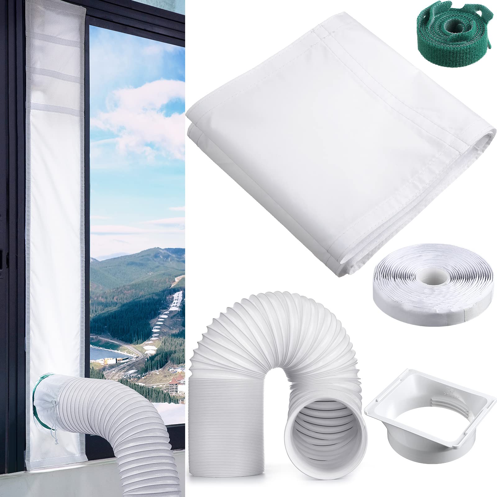 Outus 10 x 40-64 Inch Adjustable Window Kit for Portable Air Conditioner - Waterproof AC Vent Panel with 5.9
