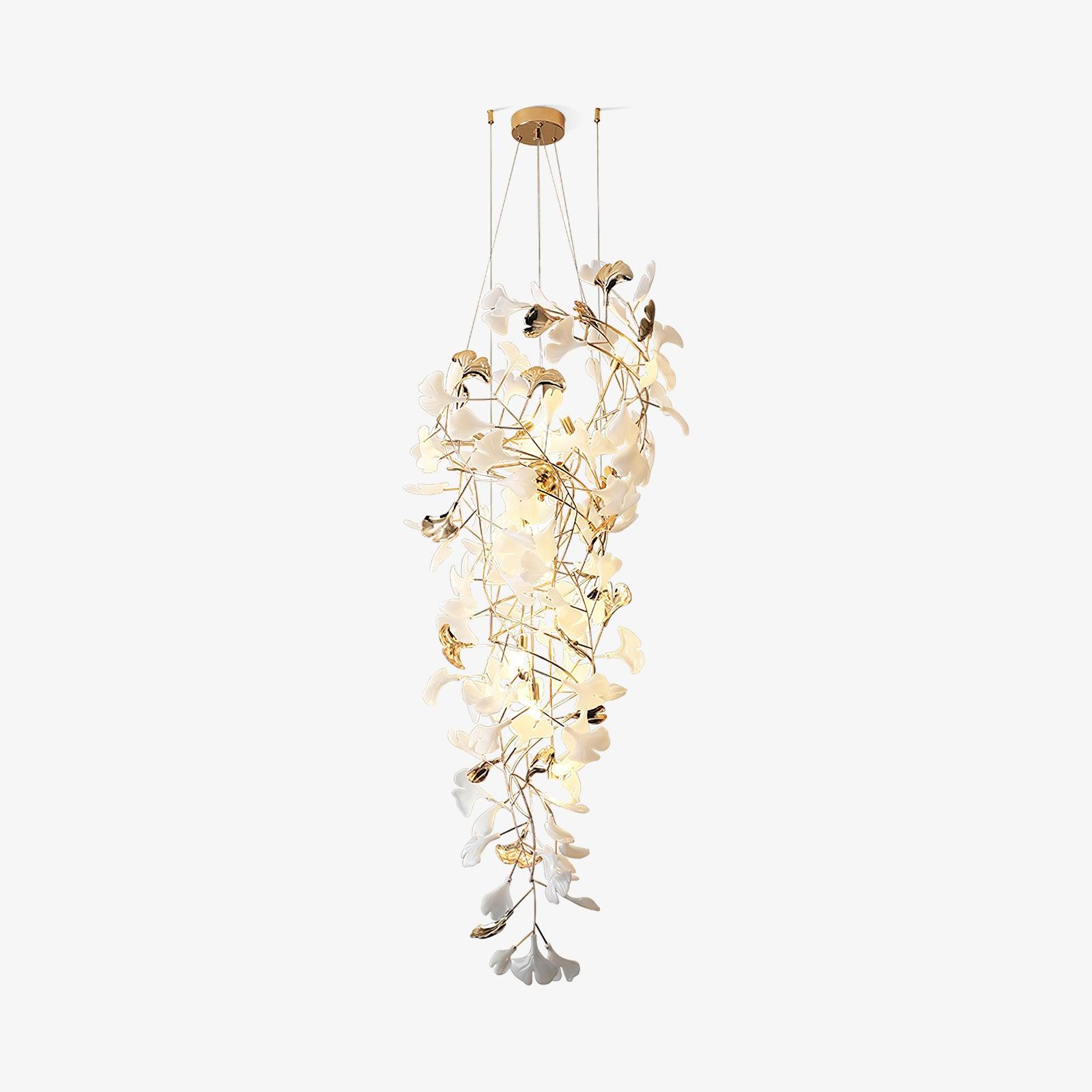 Ginkgo Eye Chandelier - Elegant Leaf Design Ceiling Light for Living Room, Dining Room, Bedroom - Perfect for Home Decor and Ambient Lighting