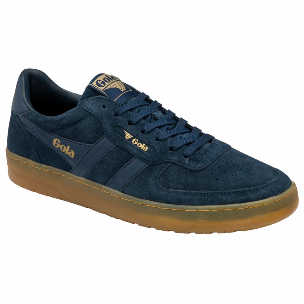 Gola Men's Hawk Suede 86 Blue Sneakers - Classic Retro Running Shoes for Casual Wear & Street Style Fashion