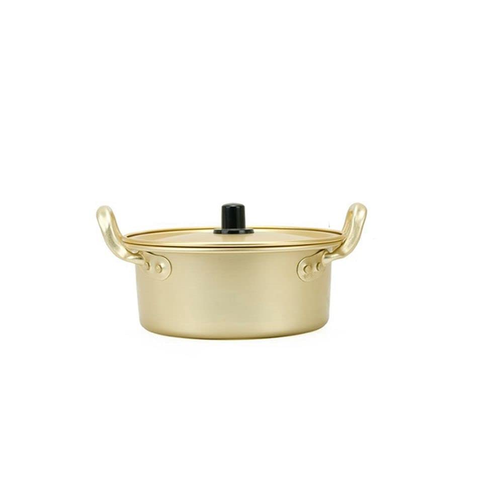 MIANHU Small Creative Golden Kitchen Tools with Lid - 16CM Ramen Pot, Noodle Pot & Soup Pot for Fast Cooking | Perfect for Ramen, Pho, Instant Noodles & Soup Making at Home