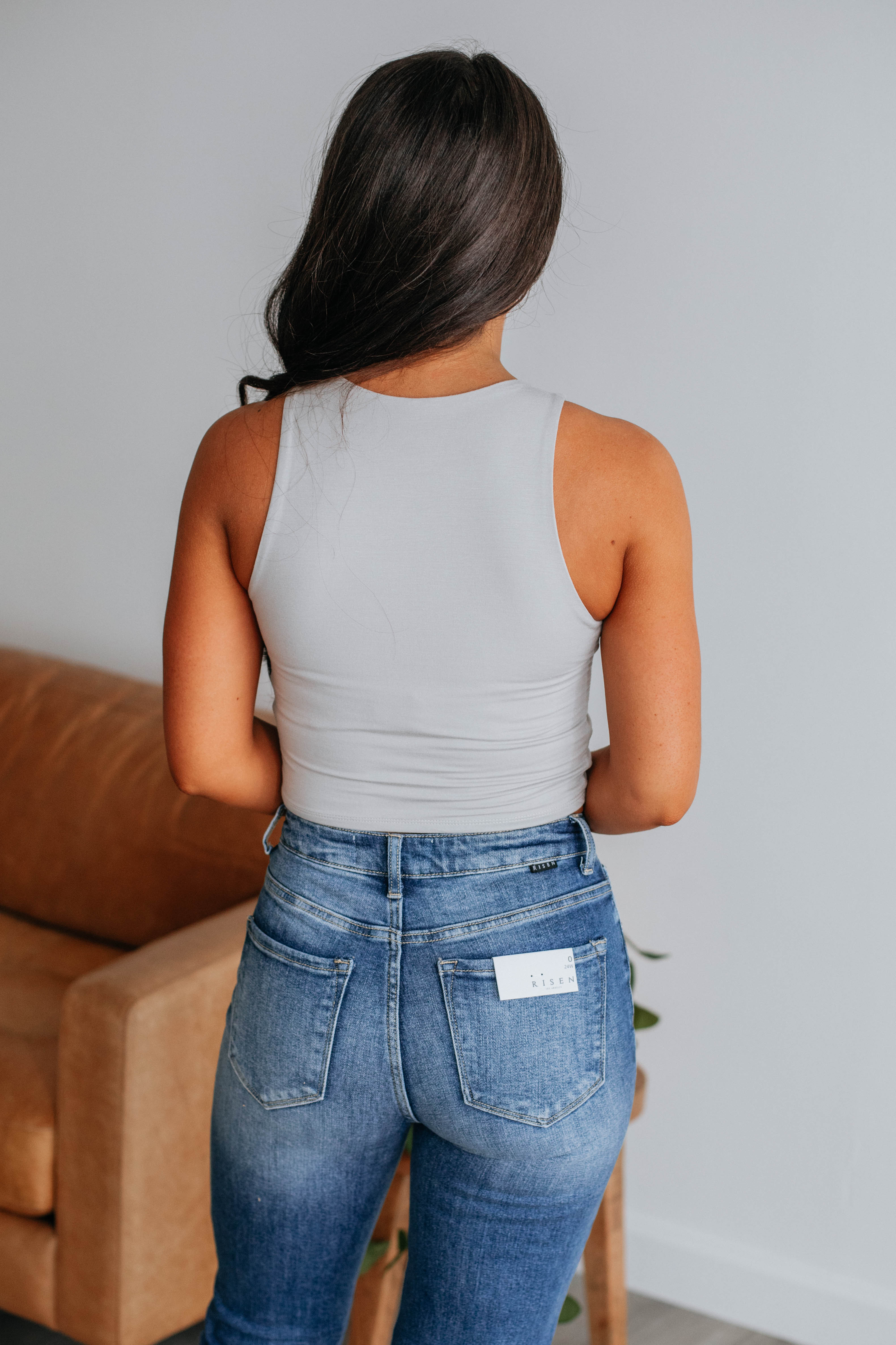 Angelina Basic Tank Top for Women - Soft & Comfortable Pebble Color - Perfect for Casual Wear, Layering & Summer Outfits