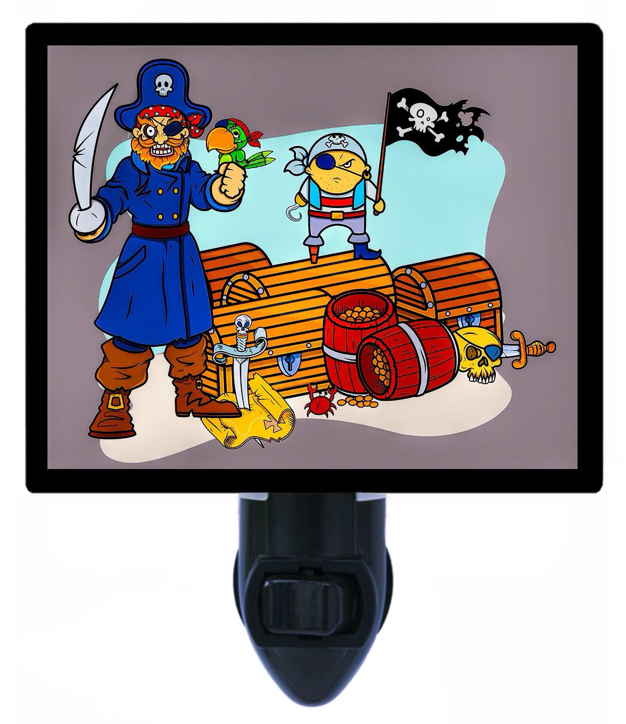 Pirate Treasure LED Night Light for Kids - Soft Glow Bedroom Lamp for Boys & Girls - Perfect for Bedtime, Nursery, and Kids' Room Decor