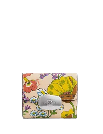 Coach Eliza Small Floral Print Wallet for Women - Perfect for Everyday Use, Travel & Gift Giving