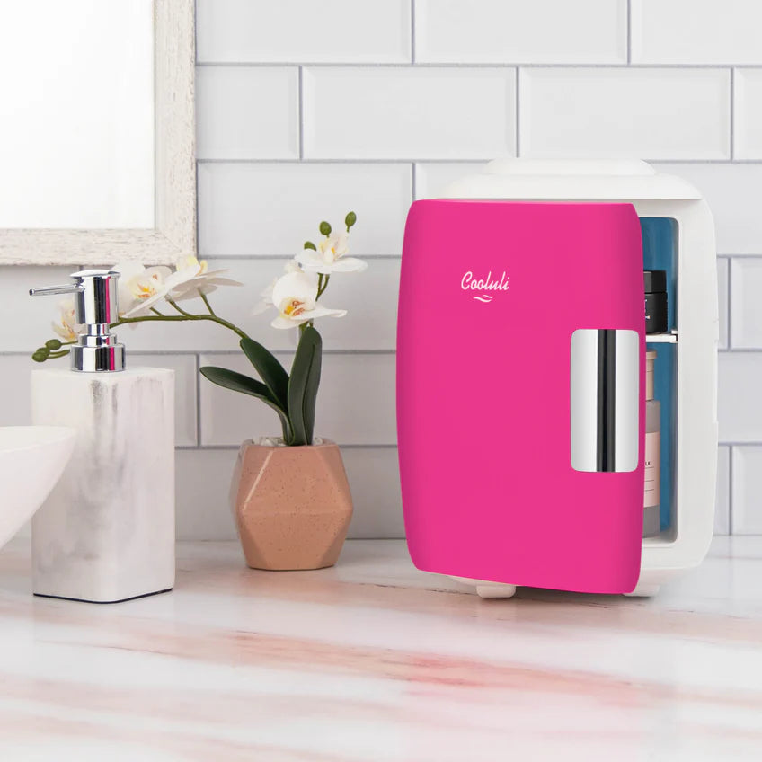Cooluli Classic 4L Mini Cosmetic Fridge - Portable Skincare Fridge for Makeup, Perfume & Beauty Products - Perfect for Bedroom, Office & Travel (6 Pack)