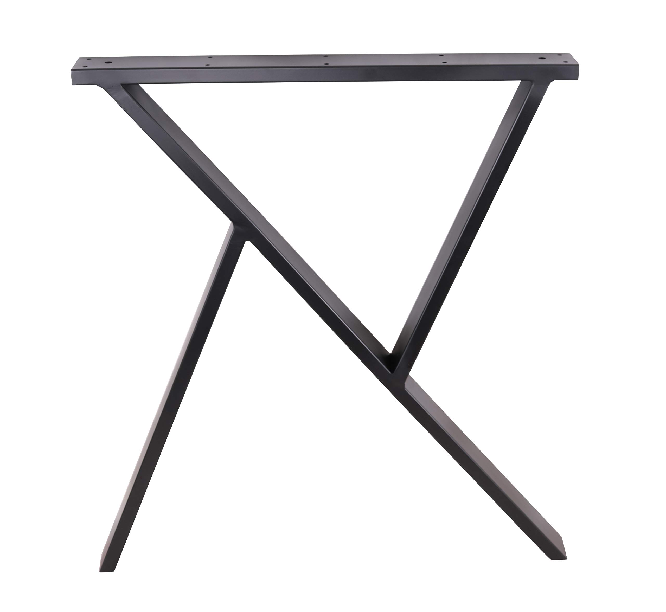 2 Pack 28 Inch R-Shaped Steel Table Legs - Heavy Duty Black Metal Legs for Dining Tables, Office Desks, Computer Workstations & Industrial Kitchen Furniture - Perfect for Modern Home & Office Decor