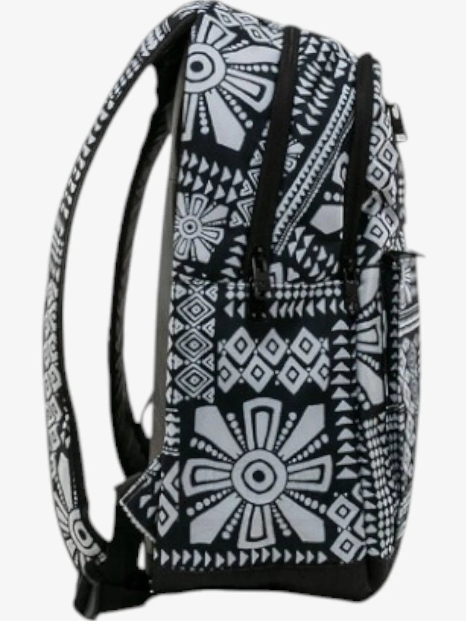 Roxy Here You Are Printed Black & White Backpack for Women - Stylish School, Travel & Everyday Use