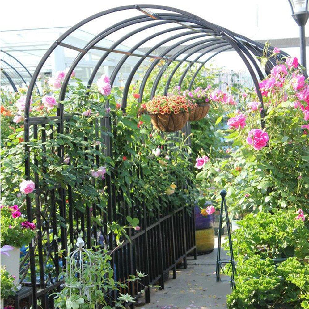Heavy Duty Metal Garden Arbor - Sturdy Iron Wedding Arch for Climbing Plants, Roses & Vines | Outdoor Wedding Decor, Pergola Trellis Stand for Backyard, Patio & Garden Decoration