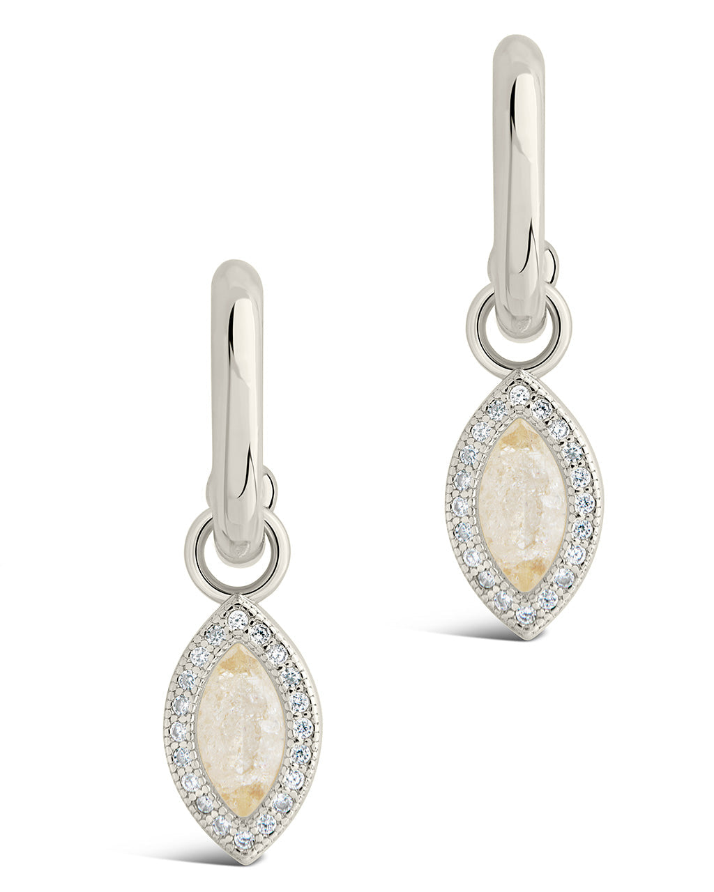 Calla CZ Charm Drop Hoop Earrings - Elegant Cubic Zirconia Dangle Earrings for Women | Perfect for Parties, Weddings & Date Nights