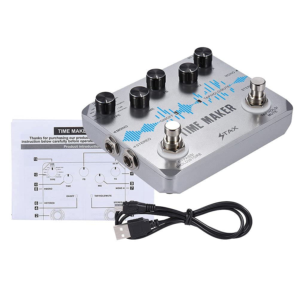 Stax Time Maker Guitar Delay Pedal - 11 Ultimate Delay Effects with Tap Tempo for Electric Guitarists | Perfect for Live Performances & Studio Recording