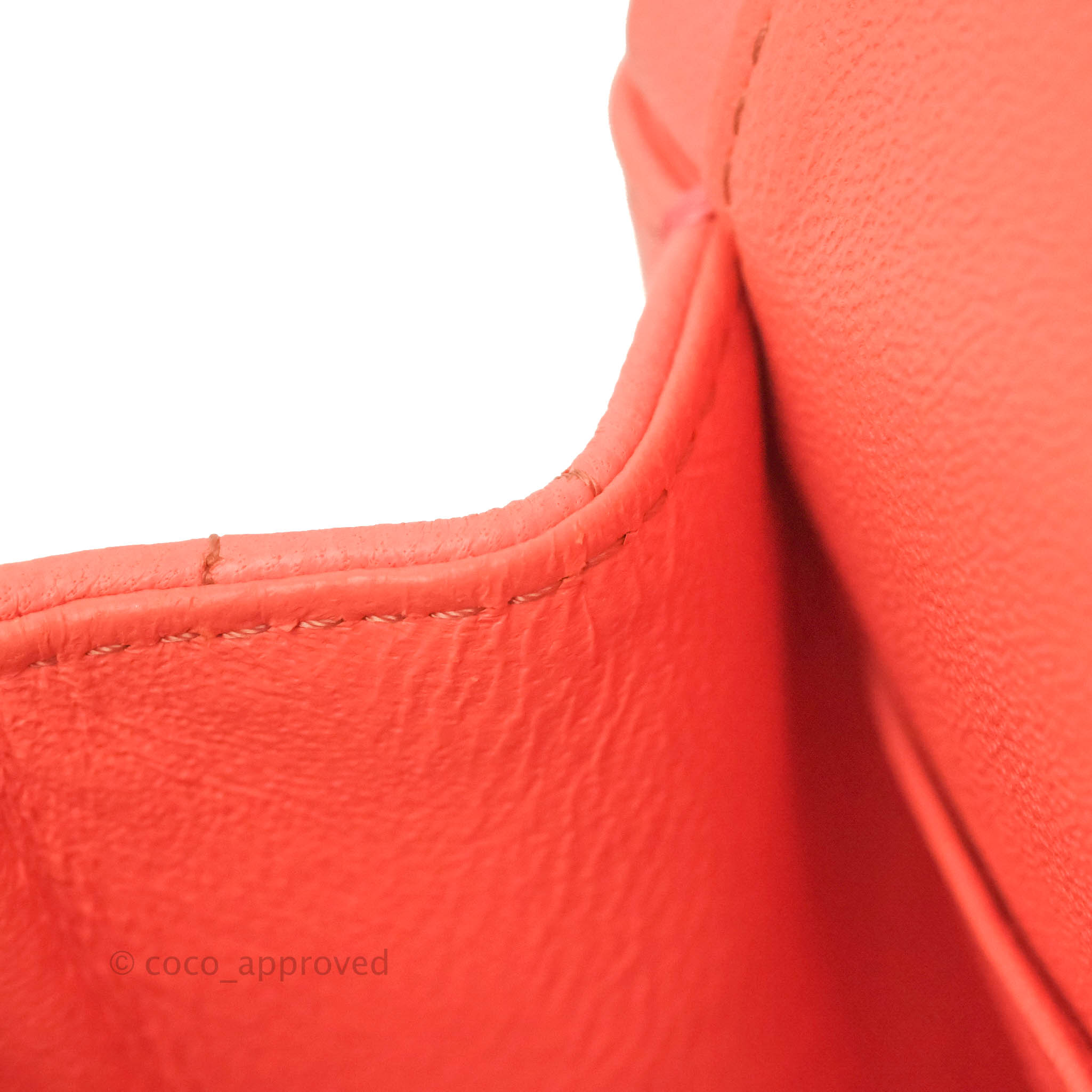 Chanel Classic M/L Medium Chevron Double Flap Bag in Coral Pink Lambskin with Aged Gold Hardware - Luxury Shoulder Bag for Women, Perfect for Parties, Weddings & Special Occasions