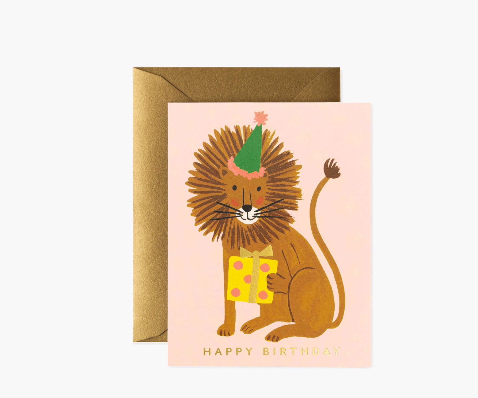 Rifle Paper Co Lion Birthday Card - Handmade Greeting Card for Kids & Adults - Perfect for Birthdays, Anniversaries & Special Occasions