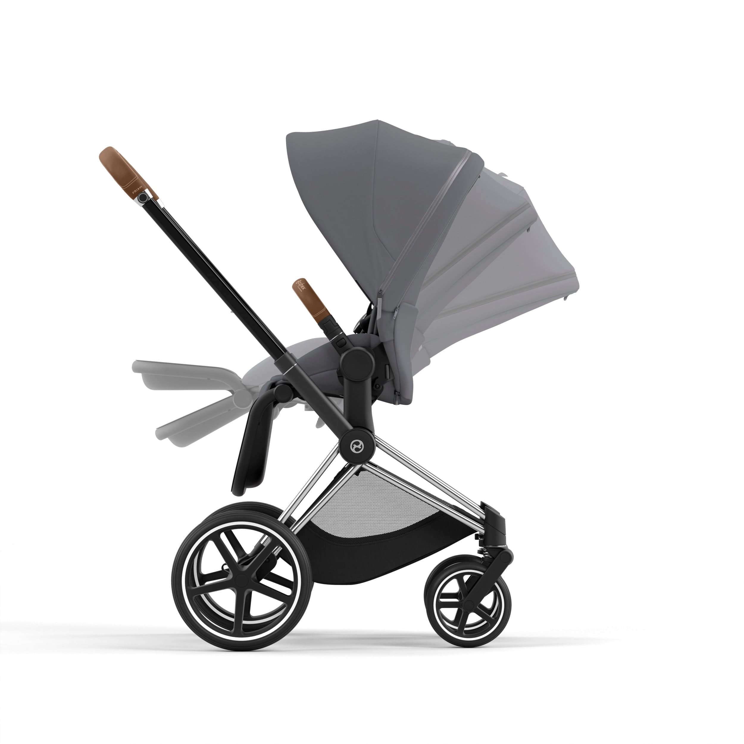 Cybex Priam 4 Complete Luxury Baby Stroller - Chrome/Brown - Premium Travel System for Newborns to Toddlers - Perfect for City Walks, Shopping & Family Outings