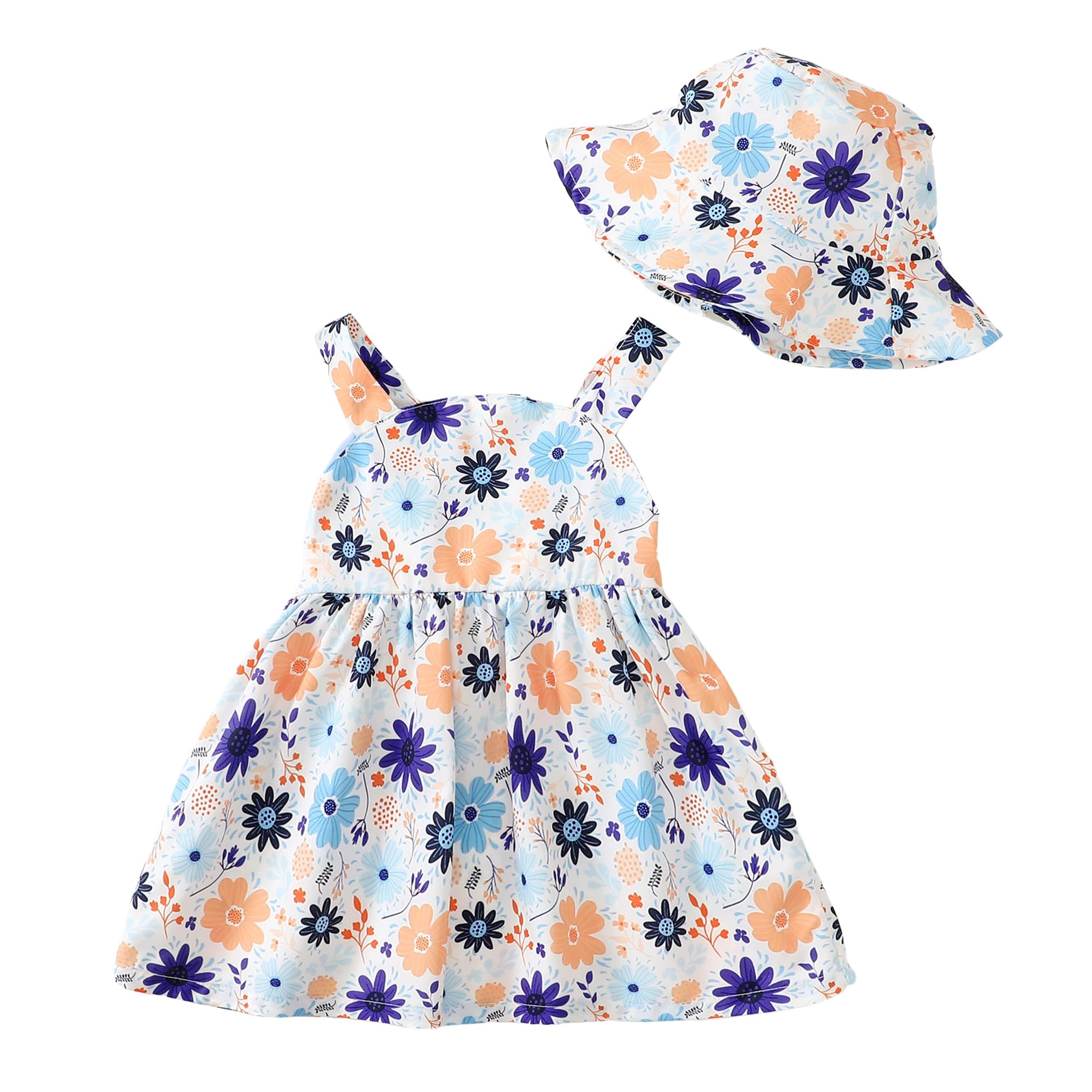 Adorable Floral Baby Girl Dress - Halter Backless Sleeveless Sundress for Newborns & Toddlers | Summer Beach Party Outfit | Cute Casual Wear for Photoshoots, Special Occasions & Everyday Playtime | Perfect for Beach Vacations, Birthday Parties & Family Photos