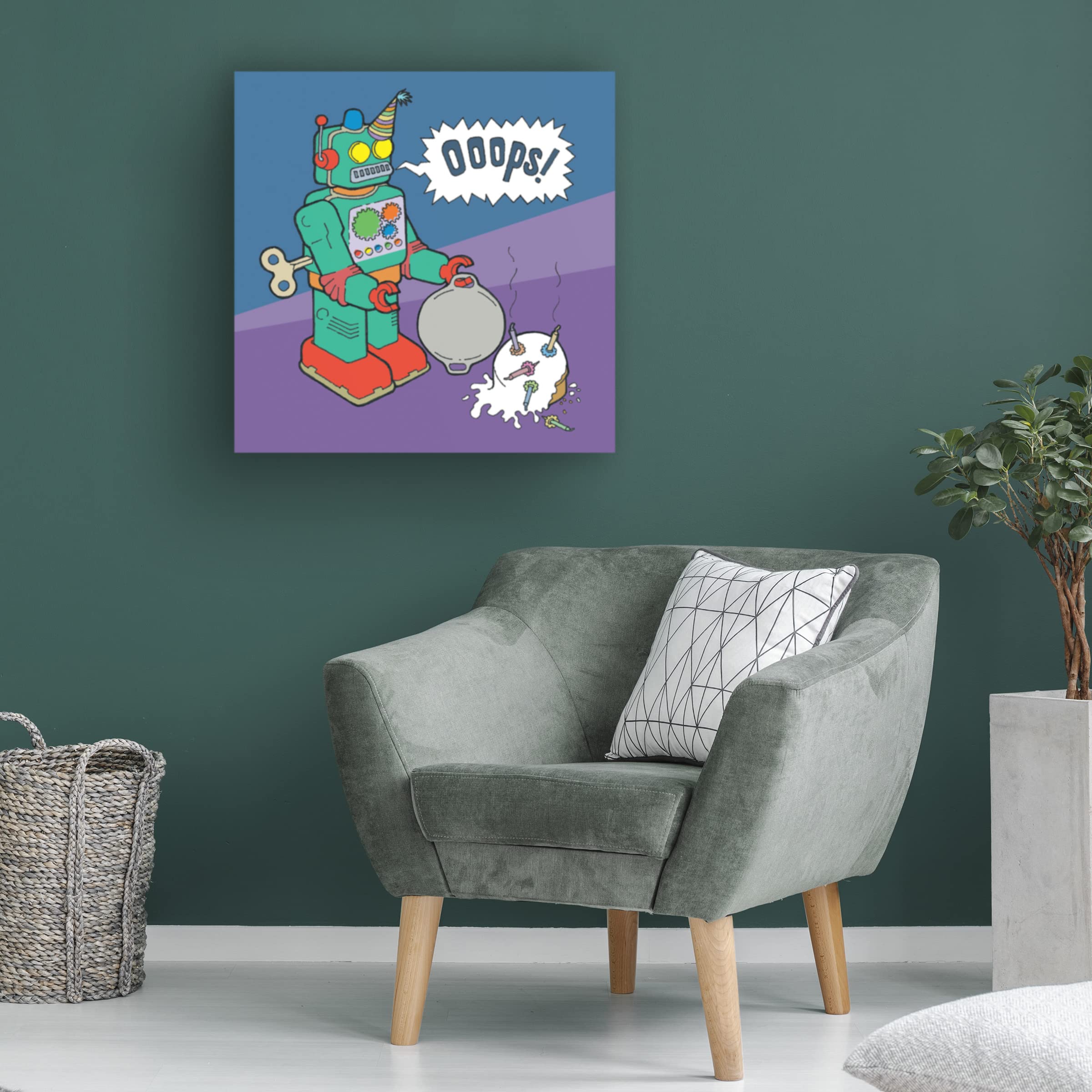 Trademark Fine Art 'Cake Bot' Canvas Art Print by Duncan Wilson - Modern Pop Art Decor for Living Room, Bedroom & Office