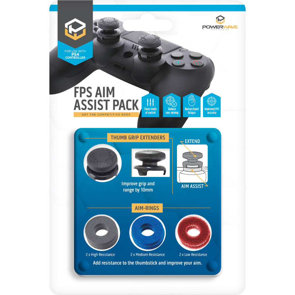 Powerwave PS4 Controller FPS Aim Assist Pack - Enhanced Gaming Precision for Call of Duty & Fortnite - Perfect for Competitive Console Gaming & Esports Tournaments