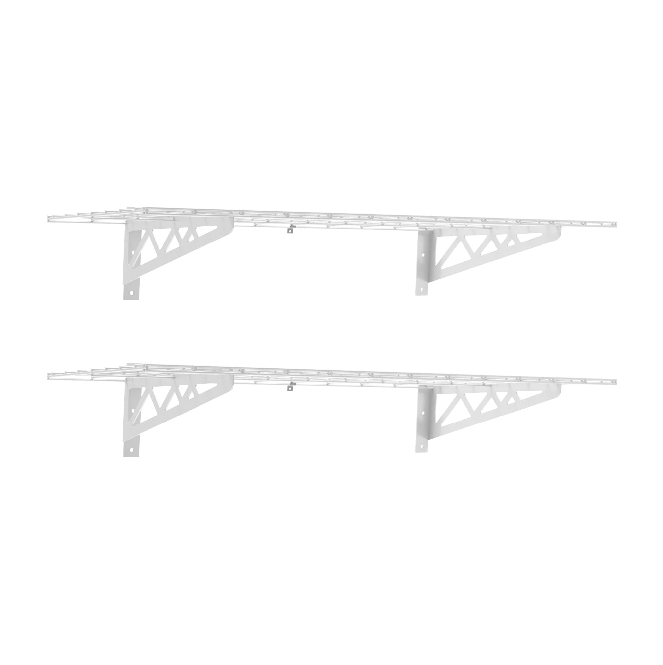 18 x 48 Inch Wall Shelves with Hooks - Set of 2 - Floating Shelves for Living Room, Bedroom, Kitchen Storage & Organization
