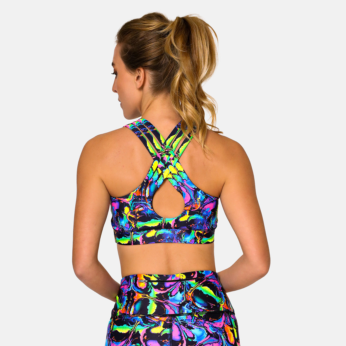Liquid Glow Cross Back Bra - Seamless Sports Bra for Yoga, Running & Workouts - Comfortable & Supportive Activewear for Women