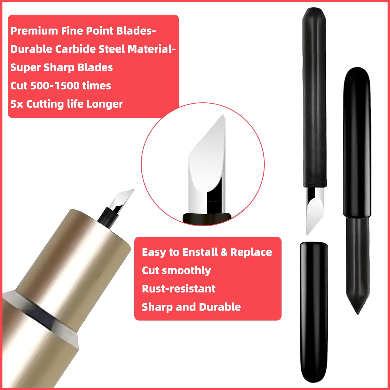 23 Pcs Replacement Blades for Cricut Maker 3/Maker/Explore 3/Explore Air 2/Air/One/Venture - Includes 11PCS 30° Standard Blades, 6PCS 45° Fine-Point Blades & 6PCS 60° Deep Cutting Blades - Perfect for DIY Crafts, Vinyl Cutting, and Paper Projects
