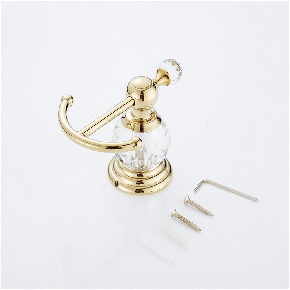 Premium Crystal Bathroom Accessories Set - Gold Wall Mounted Towel Bar, Hook & Ring Holder - Luxury Bath Hardware for Modern & Classic Bathrooms - Perfect for Spa, Hotel & Home Decor