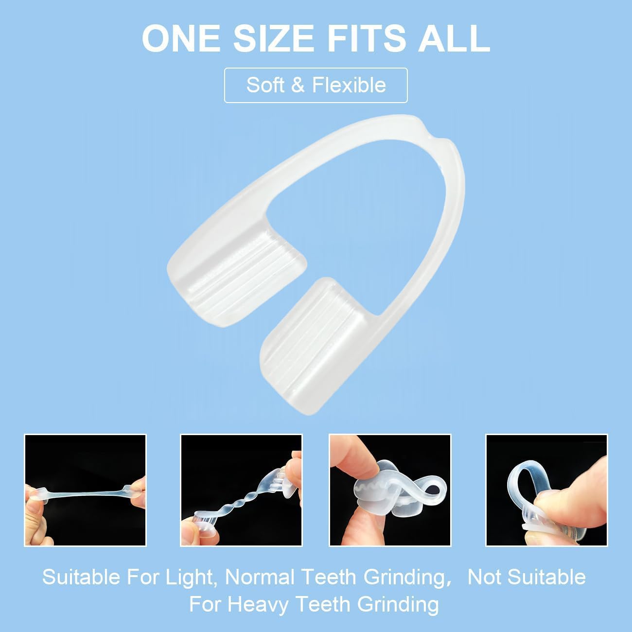Anti Grinding Teeth Night Guard for Bruxism - 20 Pack Dental Mouth Guard for Teeth Clenching & Sleep Protection - Perfect for Nighttime Use & Sports Activities