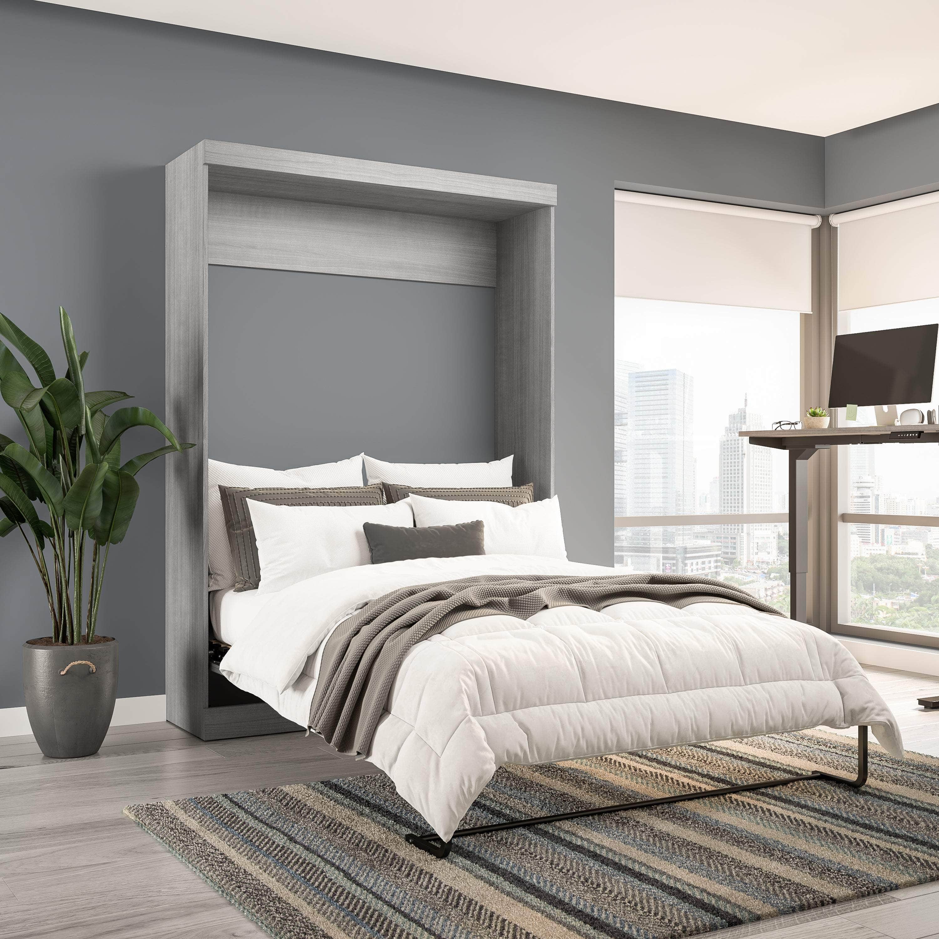 Pur Full Size Murphy Wall Bed with 7 Color Options - Space-Saving Wall Bed for Small Apartments, Guest Rooms & Home Offices