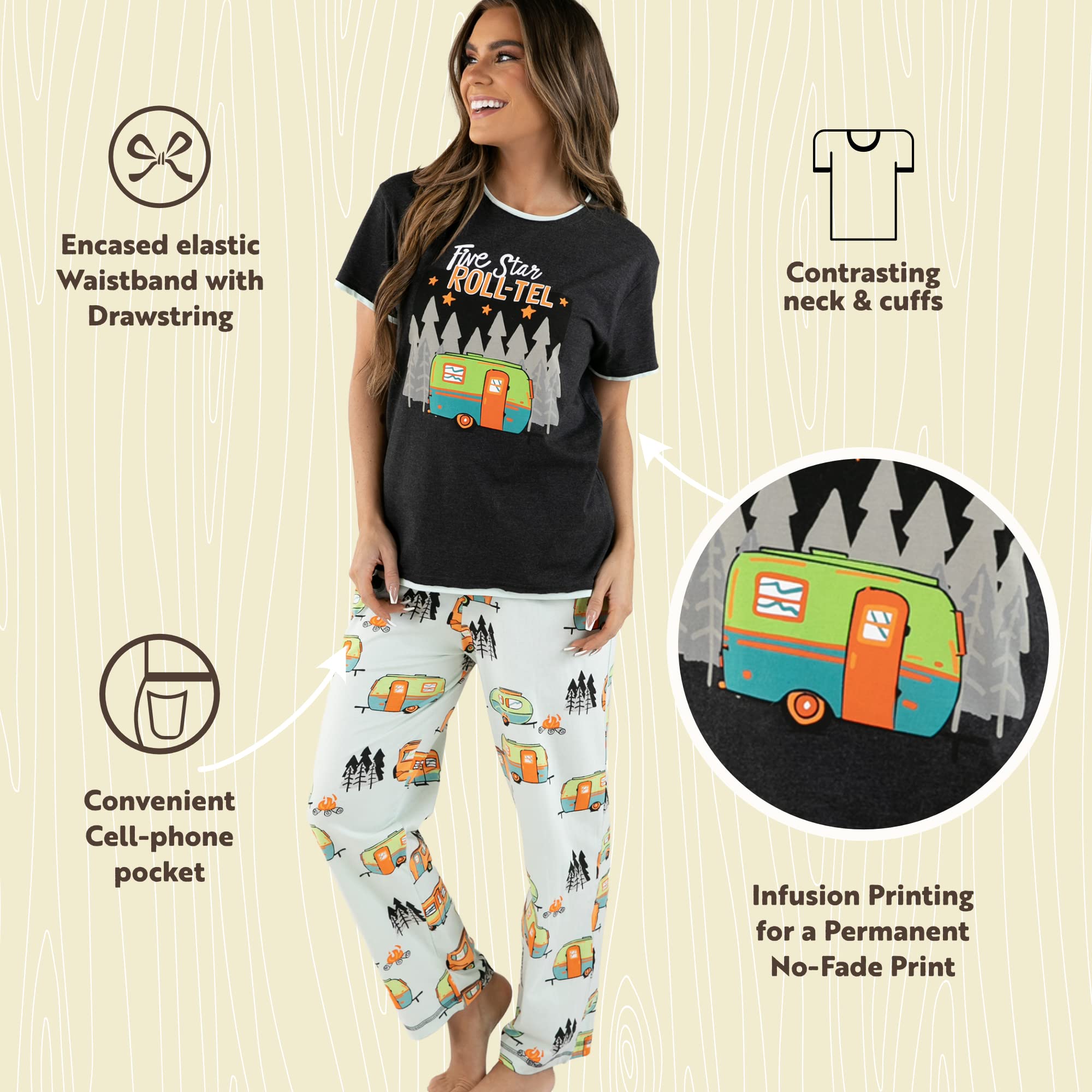Lazy One Women's Pajama Set - Soft Short Sleeve Sleepwear with Cute Prints, Relaxed Fit for Lounge & Sleep - Perfect for Nighttime Comfort, Weekend Relaxation & Gift Giving