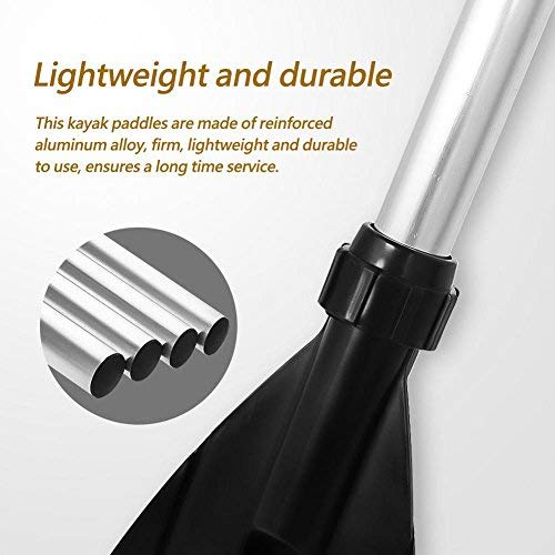 **2-Piece Detachable Aluminum Alloy Kayak Paddles - Lightweight & Adjustable Oars for Kids & Adults - Perfect for Canoeing, Fishing, and Water Sports**