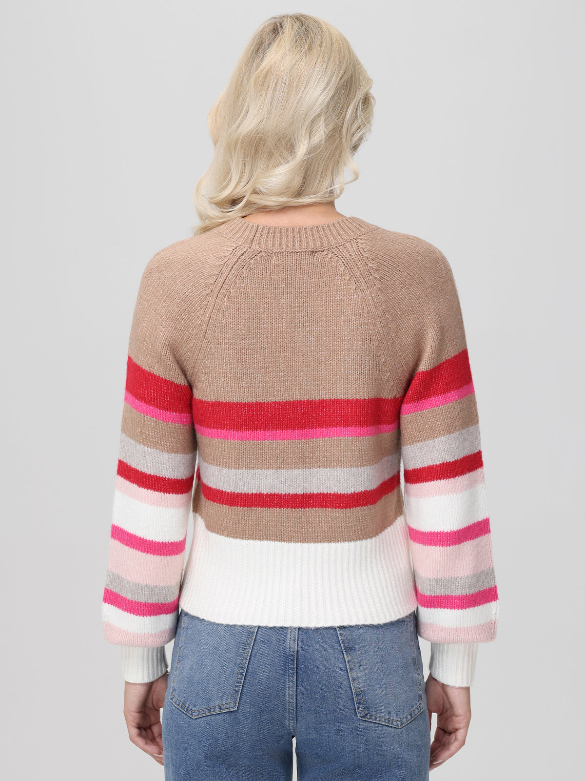 Georgia Stripe Raglan Sweater - Women's Casual Long Sleeve Pullover for Fall & Winter | Perfect for Office, Travel & Cozy Weekends