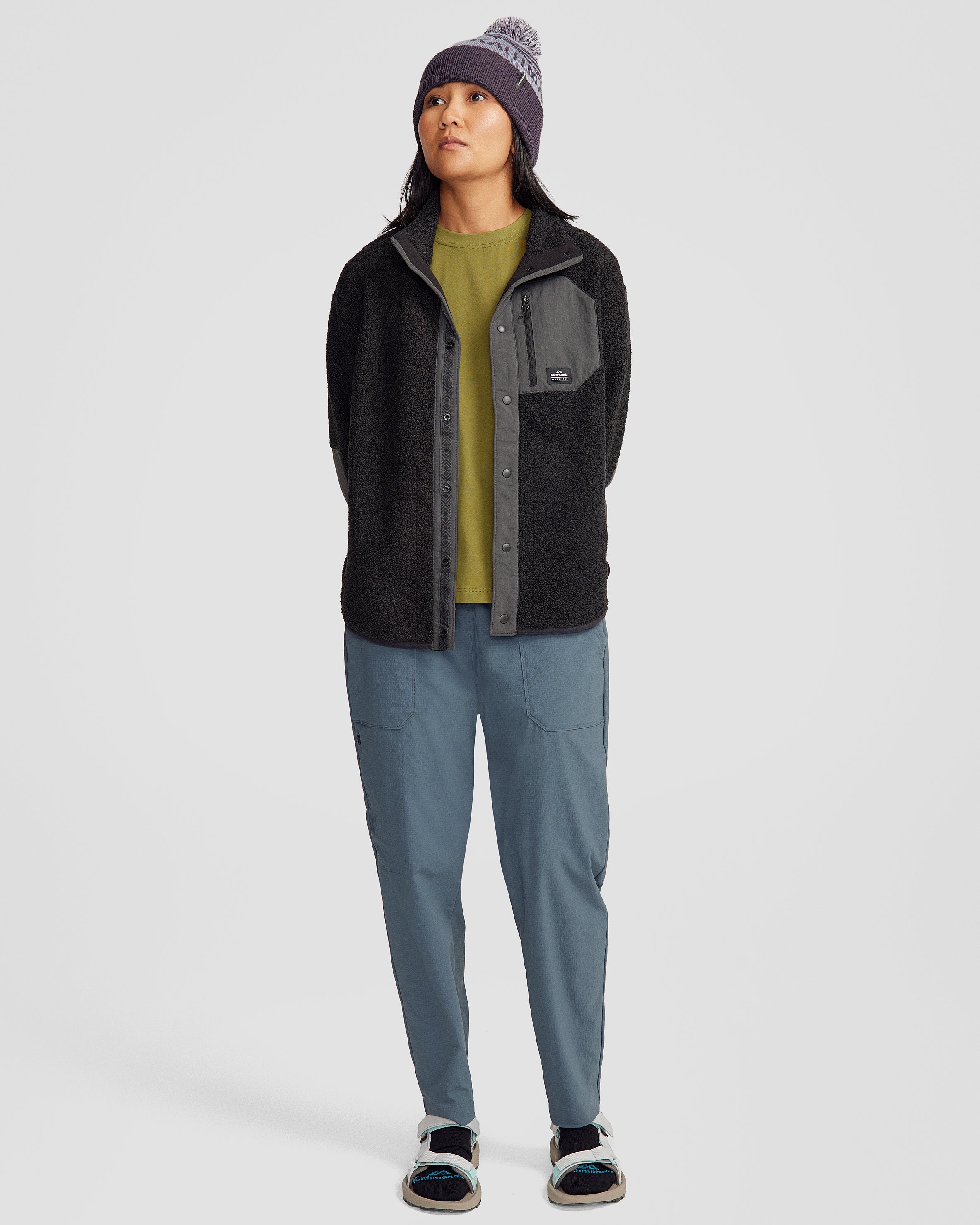 Co Z High Pile Women's Winter Jacket v3 - Black Stingray Color, Warm Fleece Lined Coat for Cold Weather, Perfect for Outdoor Activities and Daily Wear