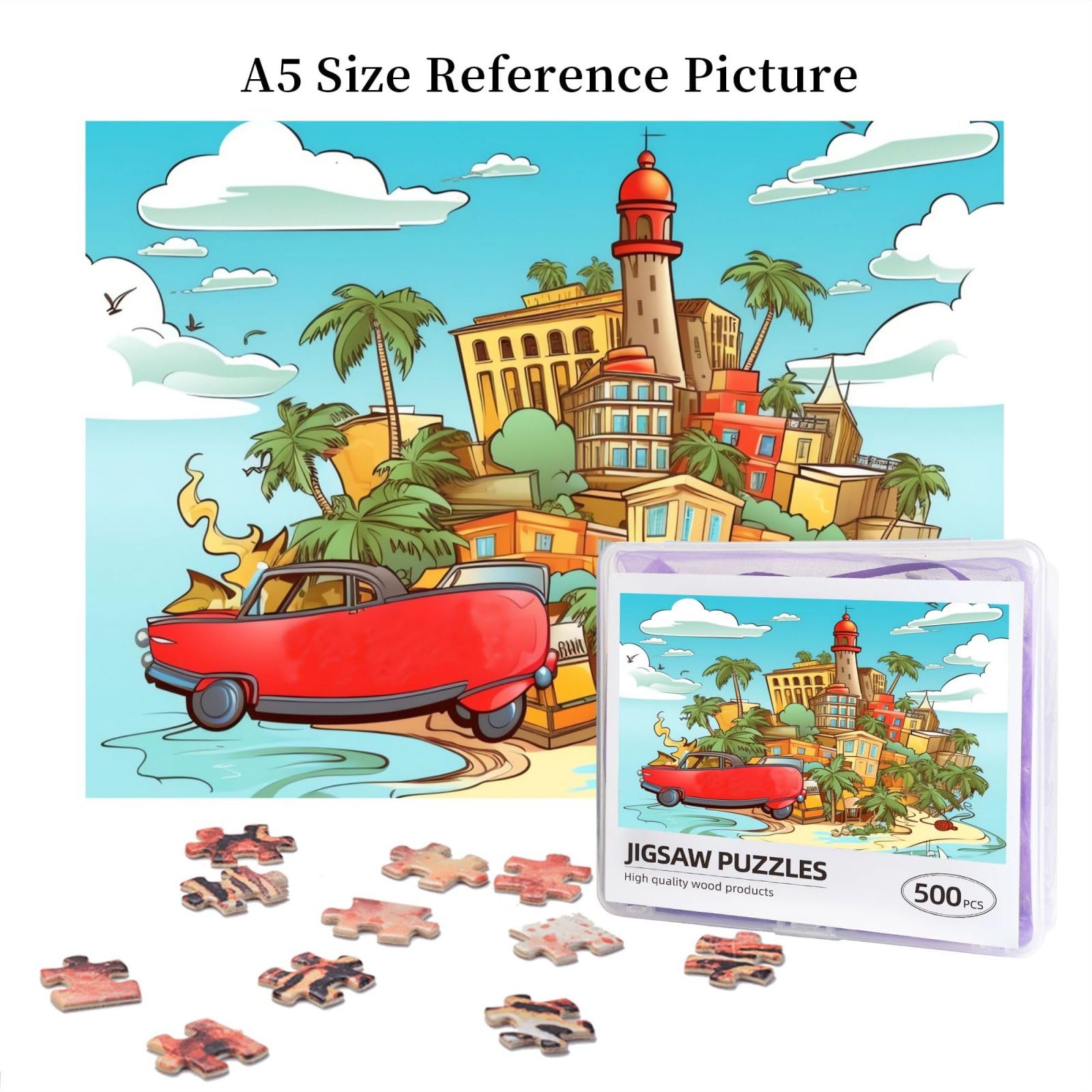 500-Piece Cuba Island Wooden Jigsaw Puzzle for Adults - Personalized Photo Puzzle, Classic Family Game (20.4