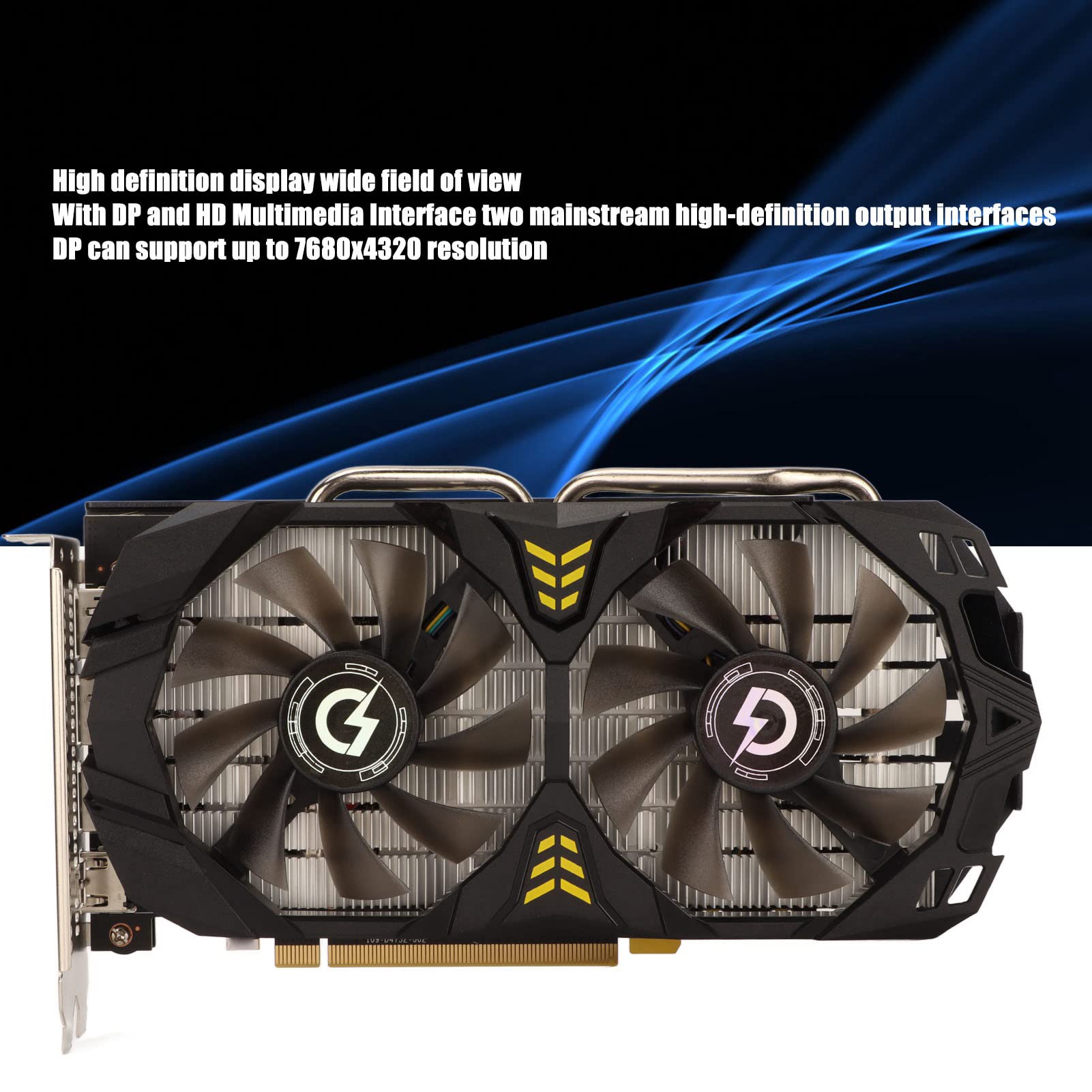 DPOFIRS RX580 8GB GDDR5 256-bit Gaming Graphics Card with Fan Cooling, 1244MHz Core Clock & 14000MHz Memory Speed - Perfect for PC Gaming, Video Editing & Cryptocurrency Mining