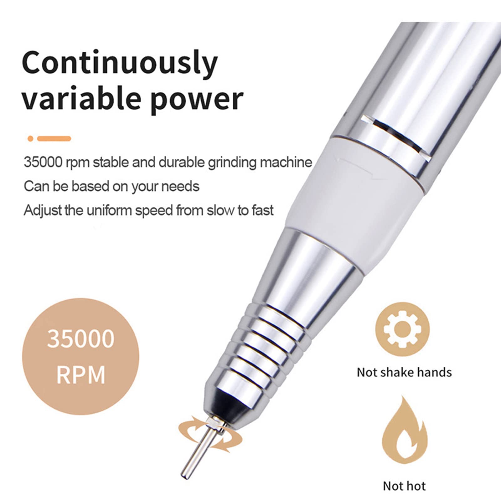 EXCLUZO Professional 35000RPM Electric Nail Drill Machine - Cordless Nail File Pen for Acrylic Nails, Manicure & Pedicure - Cuticle Removal, Nail Grinding & Polishing Tool (Perfect for Salon & Home Nail Care)