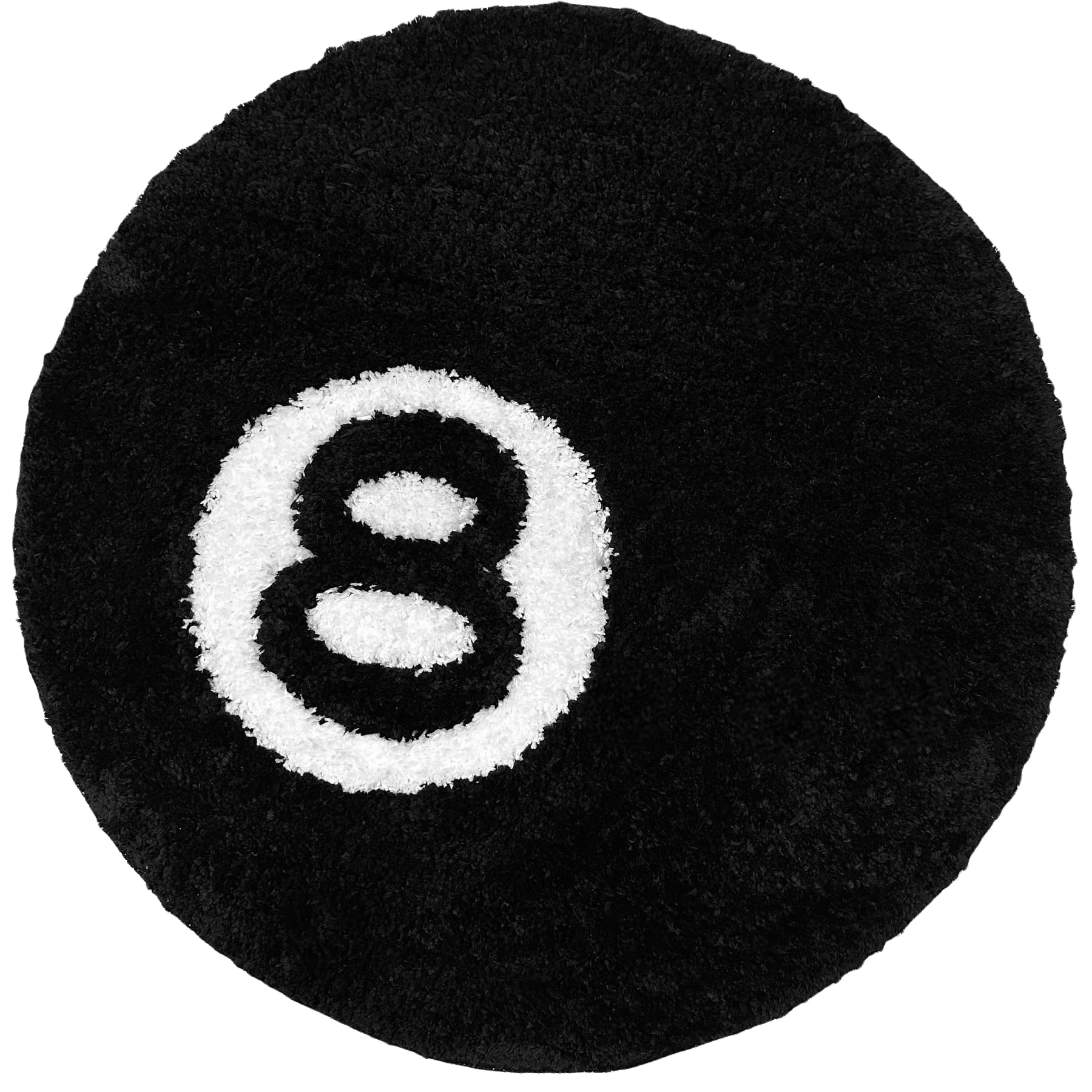 8 Ball Pool Rug - 24 Inch Stylish Circle Rug for Men's Bedroom, Y2K & Hypebeast Aesthetic Room Decor - Perfect for Gaming Rooms, Dorm Decor & Cool Teen Bedroom Designs