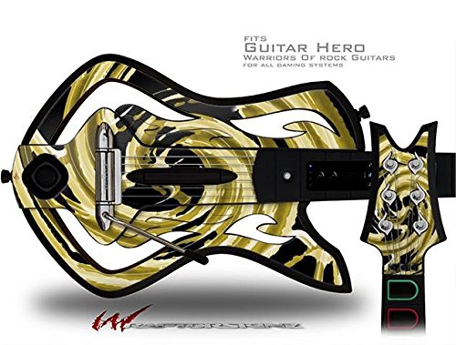 Alecias Swirl 02 Yellow Decal Skin for Warriors of Rock Guitar Hero Controller - Protective Vinyl Sticker for Gaming Accessories - Perfect for Customizing Your Guitar Hero Experience (Guitar Not Included)