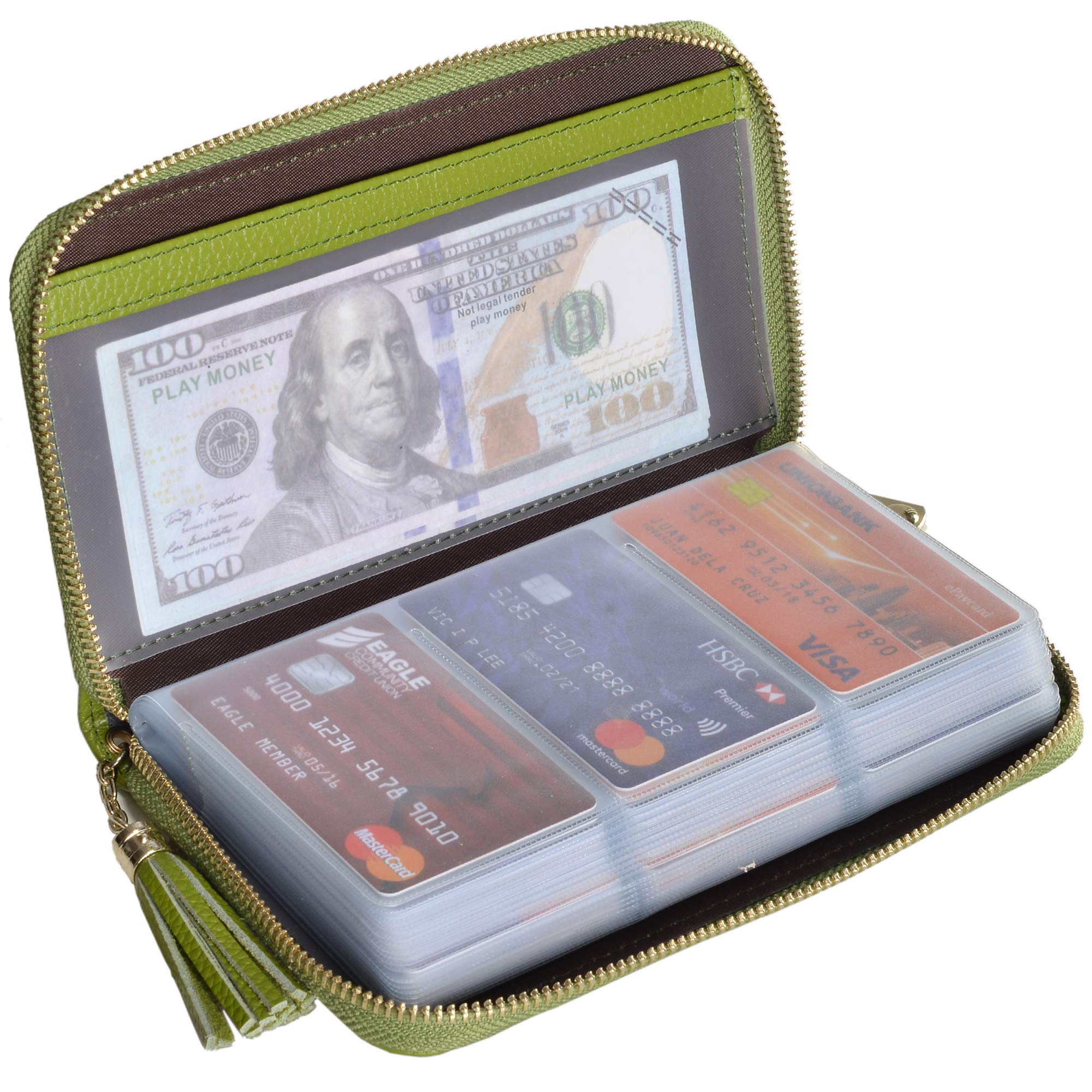 Premium RFID Blocking Leather Credit Card Holder Wallet for Women - Slim Zipper Purse with Multiple Card Slots, Perfect for Travel, Shopping & Everyday Use