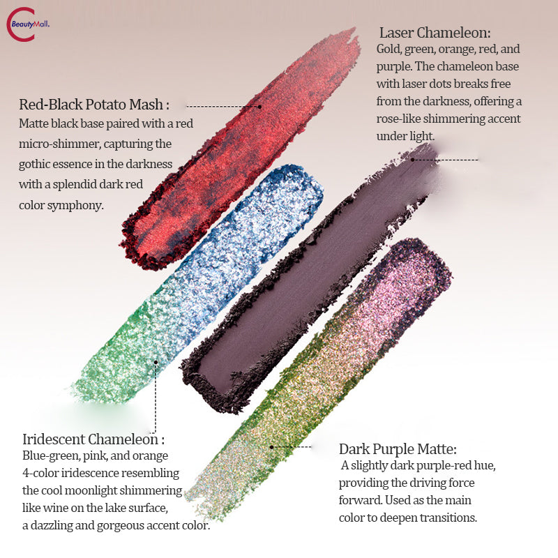 CHEERYEP Festive Gothic Holiday Eyeshadow Palette - 12 Highly Pigmented Matte & Shimmer Shades for Halloween, Christmas & Party Makeup - Perfect for Cosplay, Night Out & Special Occasions