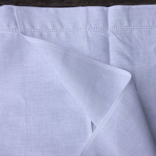Premium White Linen Pillowcase with Elegant Corner Embroidery - Soft & Breathable Bedding for Luxury Hotels, Spas, and Upscale Home Decor