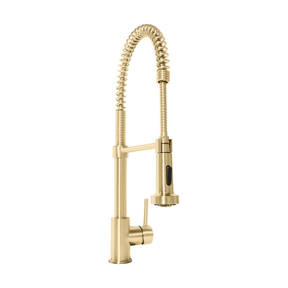ZLINE Apollo Pull Down Spring Single Handle Kitchen Faucet in Champagne Bronze - High Arc Commercial Style Faucet for Modern Kitchens, Restaurants & Bar Sinks (APL KF CB)