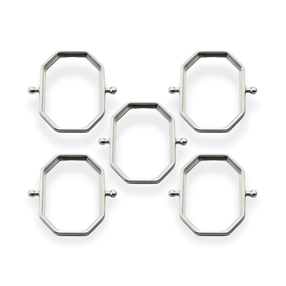DIY Octagon Bezel Setting for Jewelry Making - Bulk Gemstone Bezel Supplies for Rings, Pendants & Earrings - Perfect for Handmade Jewelry Crafting & DIY Projects