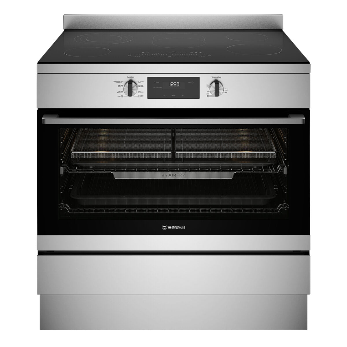 Westinghouse 90cm Electric Freestanding Cooker with Air Fryer | Stainless Steel WFE9546SD | Perfect for Modern Kitchens & Family Cooking