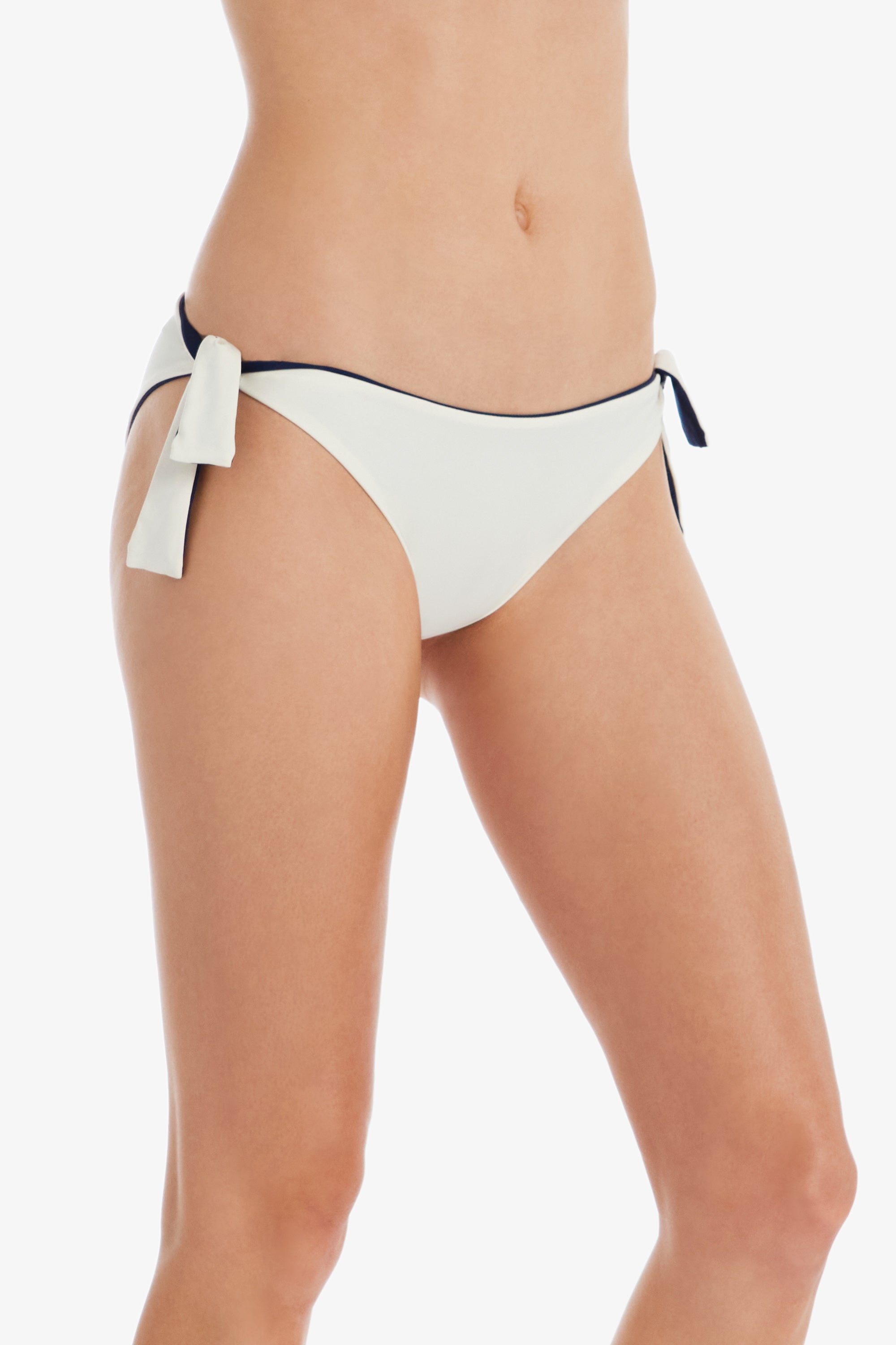Reversible Tie Hipster Underwear for Women - Navy & Ivory - Comfortable High Waist Panties for Everyday Wear and Lounge