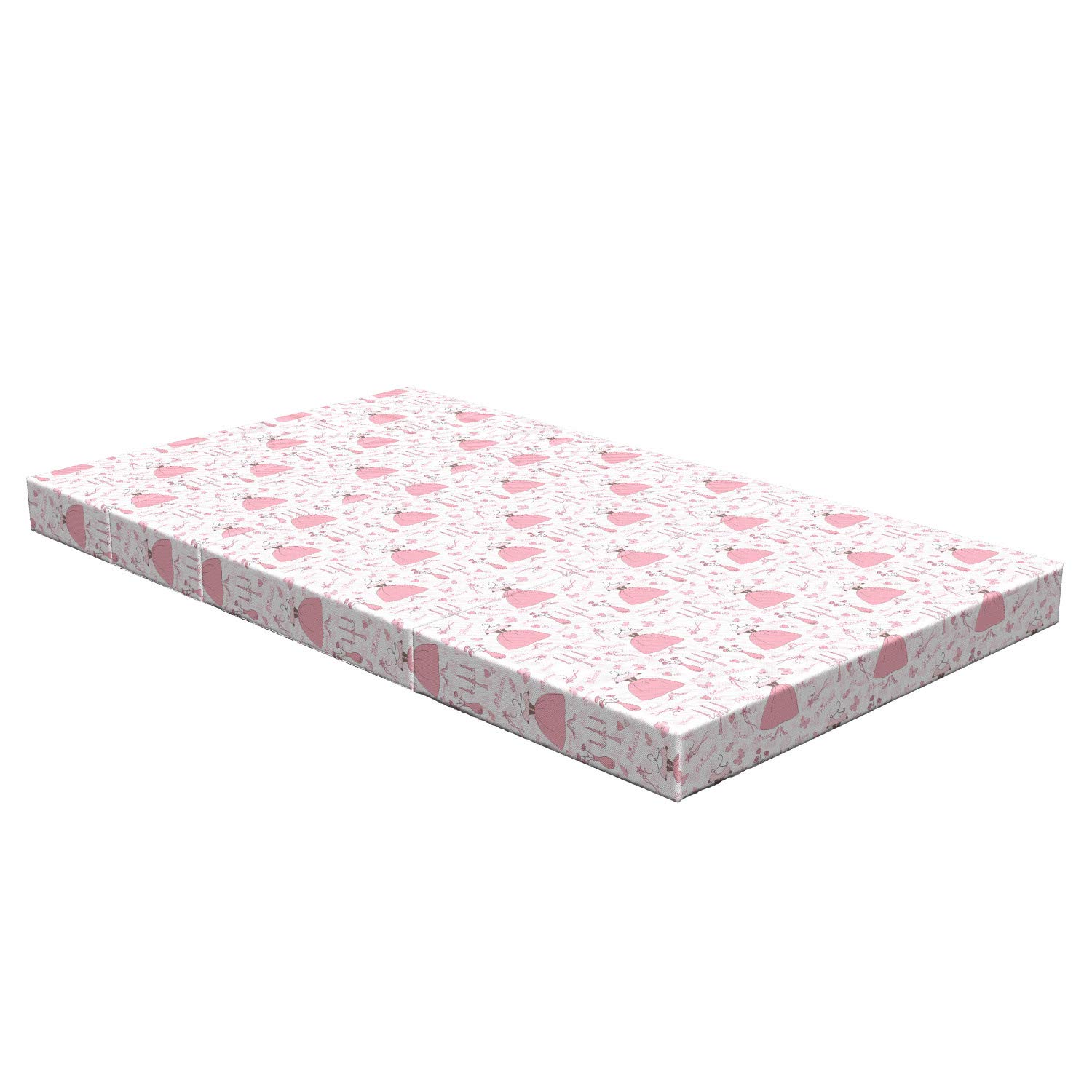 Ambesonne Pink Foldable Mattress - Cartoon Mystic Candles Design, 78.7