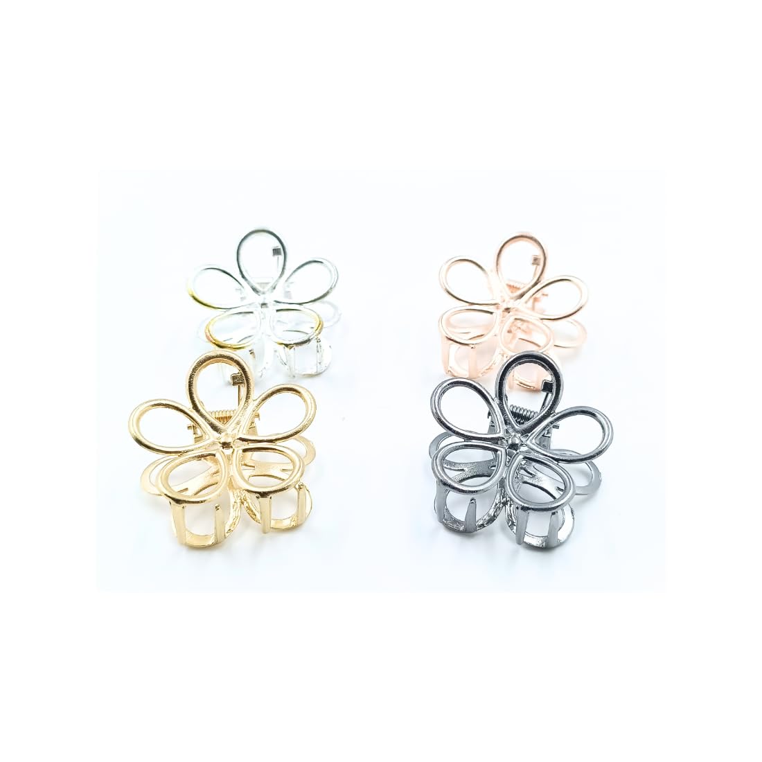 PANCIKAA Minimalist Dainty Round Geometric Hair Clips for Women & Girls - 4 Pack Set - Perfect for School, Work, Parties & Everyday Styling