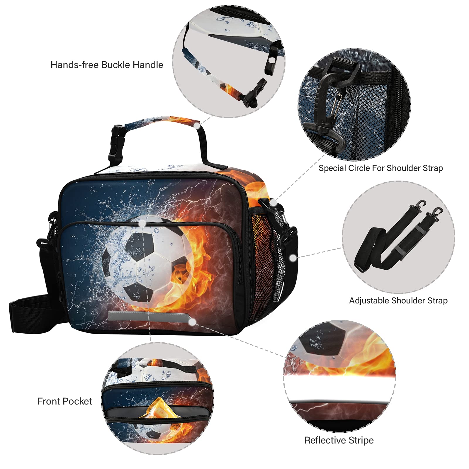 Insulated Reusable Lunch Box for Kids & Adults - Water & Fire Resistant Cooler Bag for School, Work, Picnic - Durable Shoulder Tote for Women, Men, Boys & Girls (Ideal for Daily Meals, Outdoor Activities & Travel)