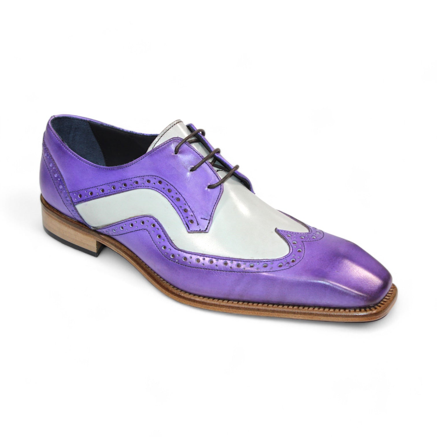 Duca Di Matiste Saranno Men's Loafers - Lavender & Bone Color Genuine Leather Slip-On Shoes for Casual & Business Wear | Perfect for Office, Weddings & Formal Events