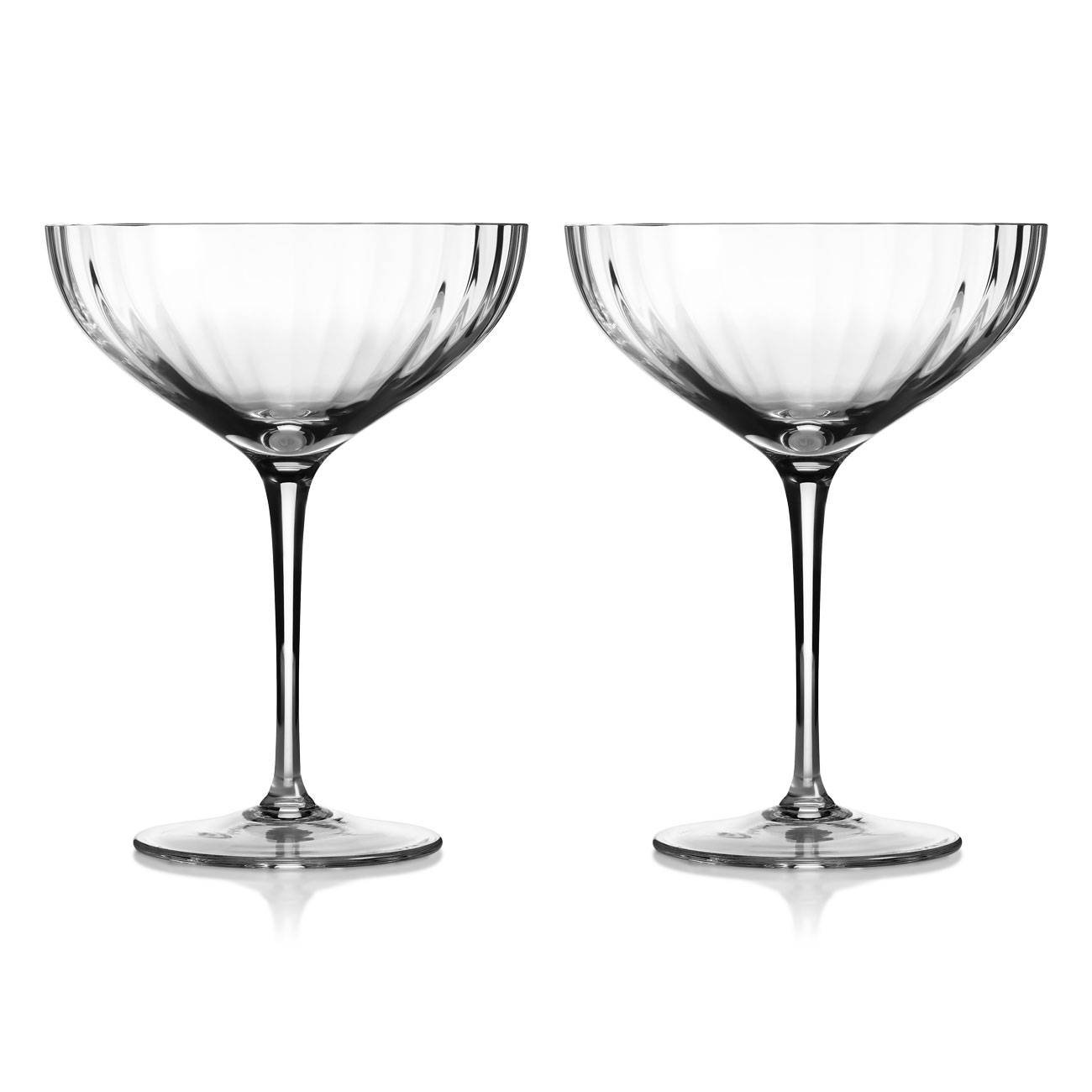 Corinne Coupe Champagne Glasses - Set of 2 Elegant Crystal Flutes for Wedding, Anniversary & Romantic Celebrations - Perfect for Toasting & Special Occasions