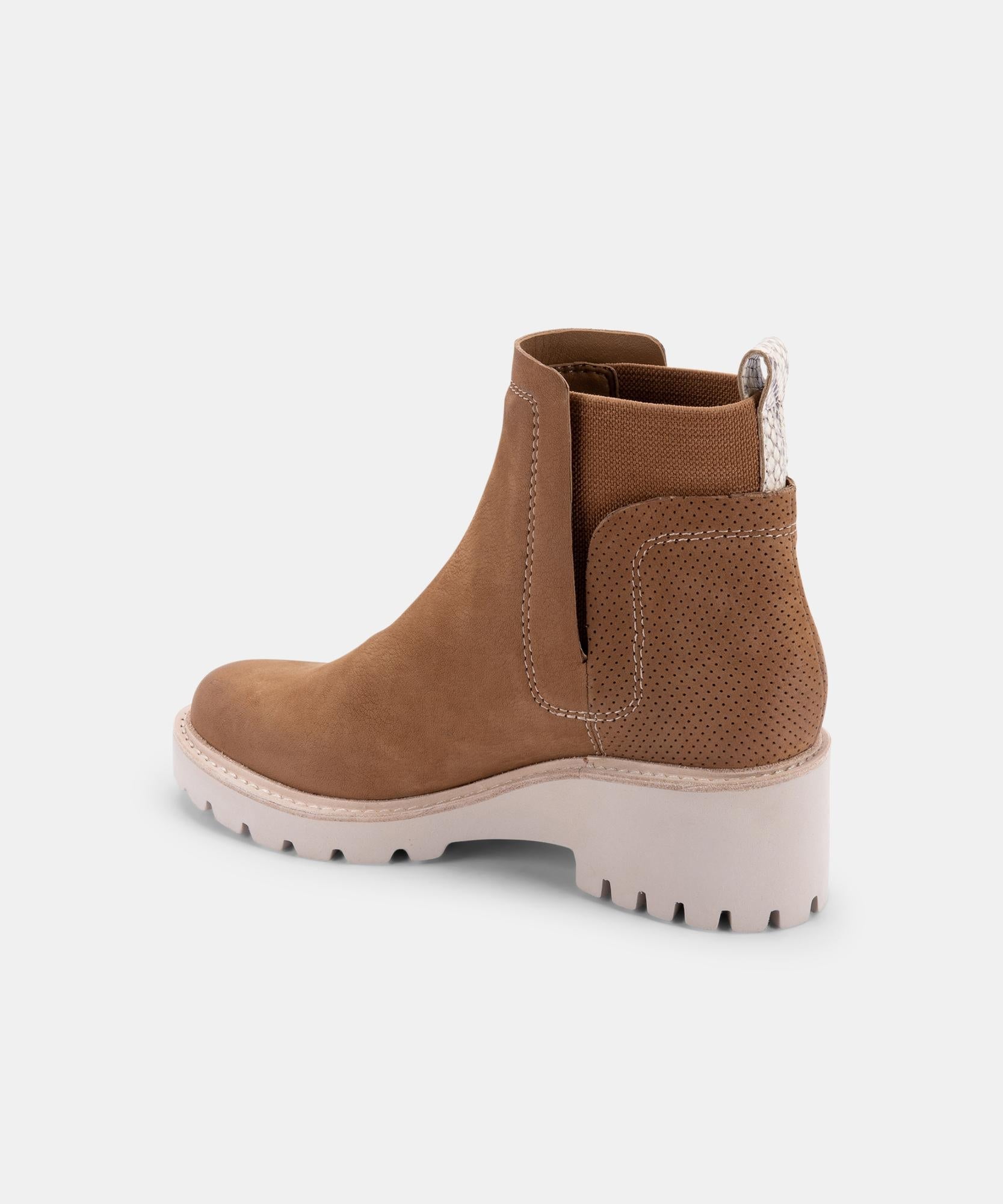 HUEY BOOTIES WHISKEY NUBUCK Leather Ankle Boots for Women - Comfortable & Stylish Casual Shoes - Perfect for Fall, Winter & Outdoor Activities