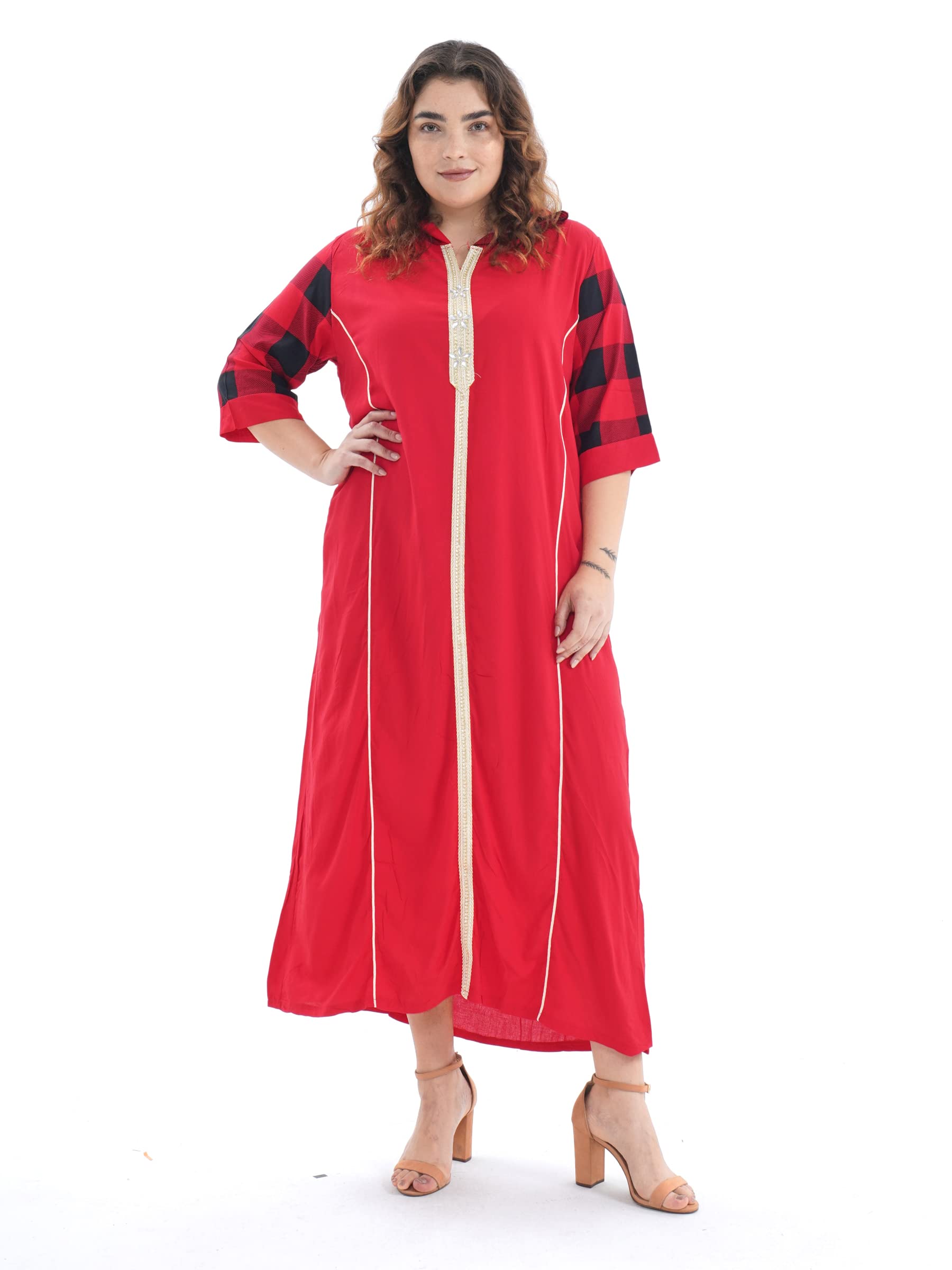 African Dresses for Women | Plus Size Kaftan with Embroidery | Elegant Abaya Dress | Perfect for Weddings, Parties & Cultural Events