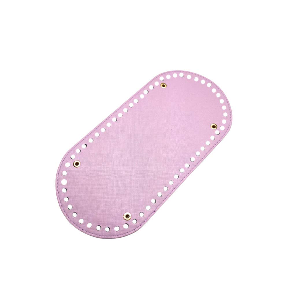 EXCEART PU Leather Oval Bottom Shaper Pad - Handbag Base Cushion with Holes for Shoulder Bags & Purses (Purple) | Perfect for DIY Purse Making & Bag Accessories